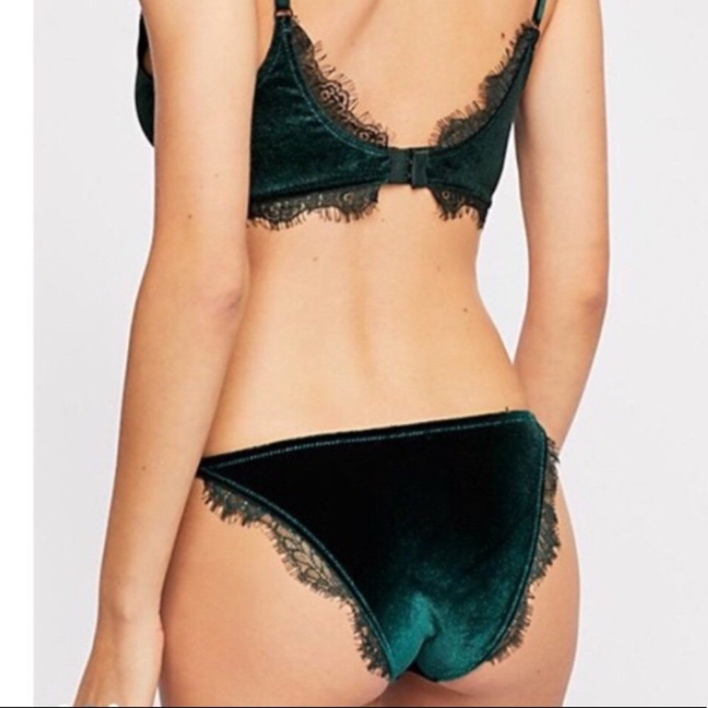 Free People Intimates Pine Velour Tanga Panty